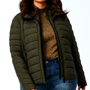 NWT Bernardo EcoPlume Neoprene Combo Bib Jacket XXL color:Fig Leaf